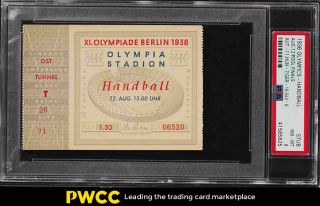 1936 Olympics Ticket Stub Handball August,  12th Pool Finals Psa 8 Nm - Mt (pwcc)