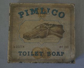 1880 ' S PIMLICO HORSE RACING TOILET SOAP EMPTY CARDBOARD DISPLAY BOX 2