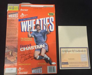 Brandi Chastain Signed Wheaties Cereal Box W/steiner