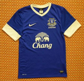 12/13 Everton Fc,  Home Blue Shirt By Nike,  Mens Small