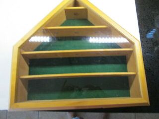 Wood Baseball Diamond Shape Baseball Display Case Glass Top Table Or Wall Mount