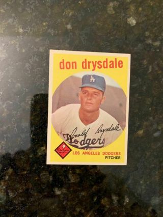 1959 Topps Baseball 387 Don Drysdale.  Ex,