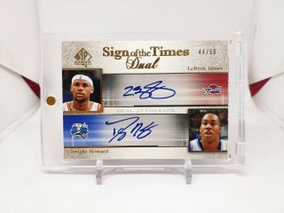2005 - 06 Sp Authentic Sign Of The Times Dual Auto Lebron James/dwight D /50