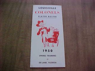 1950 Louisville Colonels Baseball Player Roster/press Guide (boston Red Sox)