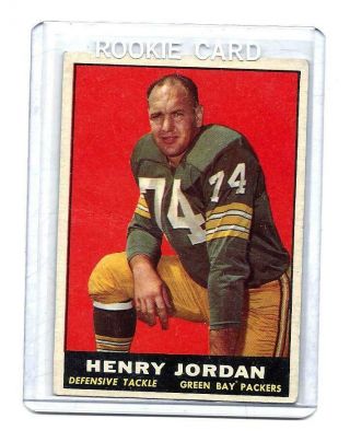 Henry Jordan 1961 Topps Vintage Rookie Card 45 Books 40.  00