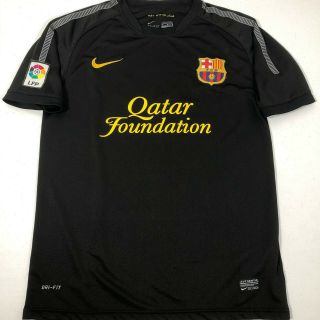 Nike Authentic Fcb Barcelona Messi 10 Soccer Jersey Mens M Qatar Foundation