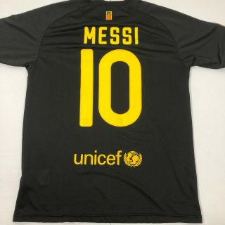 Nike Authentic FCB Barcelona Messi 10 Soccer Jersey Mens M Qatar Foundation 2
