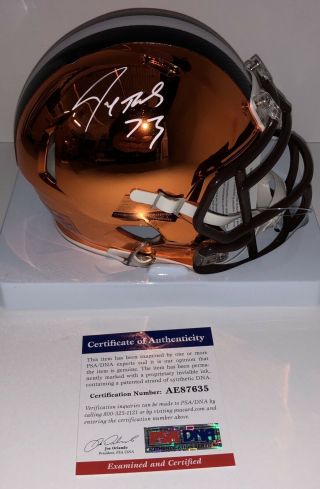 Joe Thomas Signed Autographed Cleveland Browns Chrome Mini Helmet Psa/dna