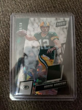 2019 Panini The National Cracked Ice Aaron Rodgers Jersey 9/10 Packers