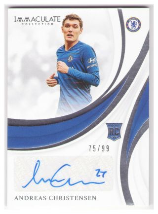 2018 - 19 Immaculate Rookie Autographs Andreas Christensen Auto Rc 75/99 Yl