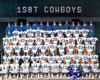 1987 Dallas Cowboys Autograph 8x10 Team Photo Signed By Everson Walls W/coa