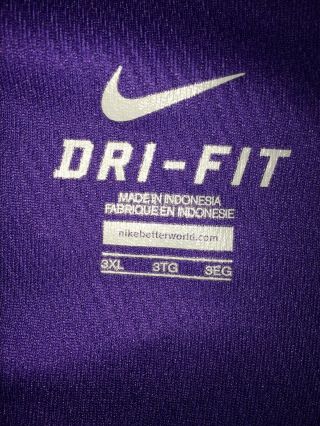 Nike Dri Fit East Carolina ECU Pirates Mens 3XL Golf Polo Shirt S/S Purple 4
