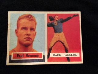 1957 Topps 151 Paul Hornung Rookie Card Rc Aged Rp Poor - Good