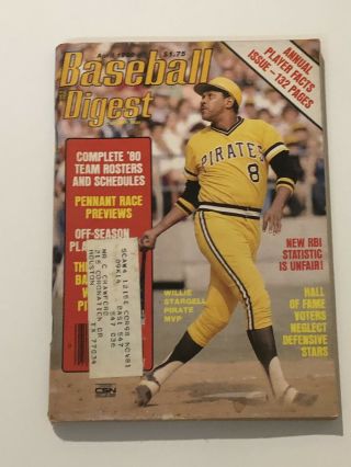 Vintage Baseball Digest April 1980 Willie Stargell Pittsburgh Pirates