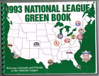 1993 National League Mlb Baseball Green Book