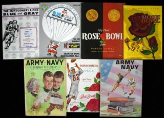 1960s Rose Bowl Blue & Gray Army Navy College Football Programs (7 Pros)