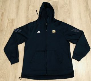 Notre Dame Fighting Irish Climawarm Zip - Up Hoodie By Adidas W Music Pocket Xl