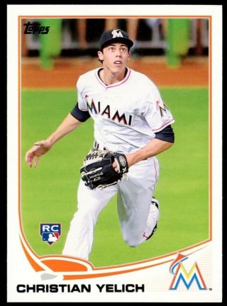 2013 Christian Yelich Topps Update Us290 Marlins Brewers Rc Rookie