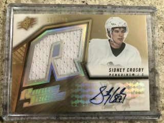 2005 - 06 Spx Sidney Crosby Penguins Rc Rookie Jersey Auto /499