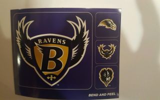 Baltimore Ravens Vintage Team Issued Sticker Stickers 4 " Big & 1 " Smaller Size