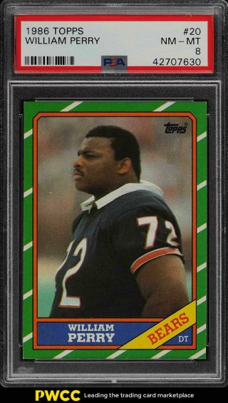 1986 Topps Football William Perry Rookie Rc 20 Psa 8 Nm - Mt (pwcc)