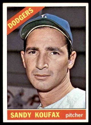 1966 Topps 100 Sandy Koufax Dodgers Ex,  To Ex - Mt