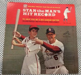 Stan Musial 1963 " Stan The Man Hit Record Album Lp St Louis Cardinals Signed Hof