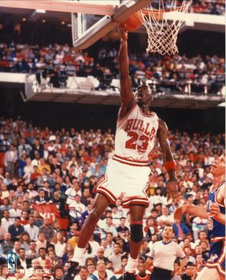 Michael Jordan - - Chicago Bulls - - 1990 Nba Hoops 8 X 10 Photo