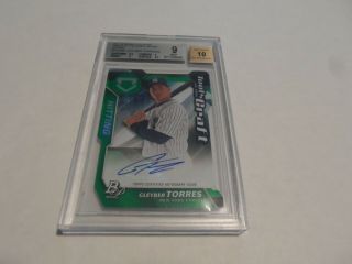 2017 Bowman Platinum Tools Of The Craft Gleyber Torres Rc Bgs 9 W/ 10 Auto /35