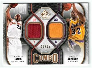 Lebron James / Magic Johnson 09 - 10 Sp Game Gold Combo Materials /35 Rare