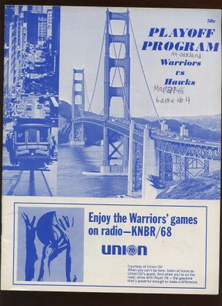 March 1968 Nba Playoff Program St.  Louis Hawks At San Francisco Warriors Game 4