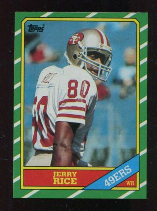 1986 Topps 161 Jerry Rice Rookie Rc Nm - Mt,  49ers 28691