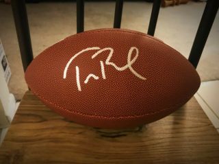 Patriots Tom Brady Hand Signed Football Autographed Full Size Wilson Ball &