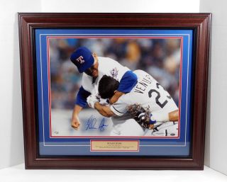 Nolan Ryan Signed 16 X 20 Photo Matted And Framed Stacks Of Plaques Auto Da25274