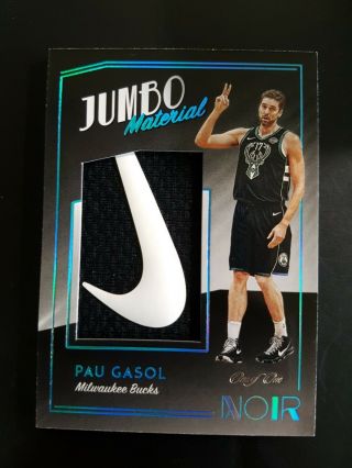 2018 - 19 Panini Noir Jumbo Material Nike Swoosh Pau Gasol Patch 1/1 D2