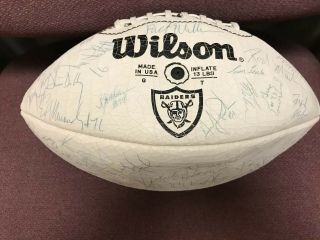 1984 Oakland Raiders Signed Autographed Team Football Plunkett,  Guy,  Long