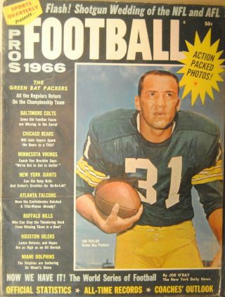 1966 Sports Quaterly Pros Football - Green Bay Packers Jim Taylor