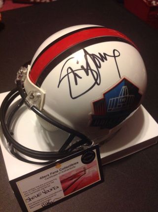 San Francisco 49ers Steve Young Signed Hall Of Fame Mini Helmet Comes With