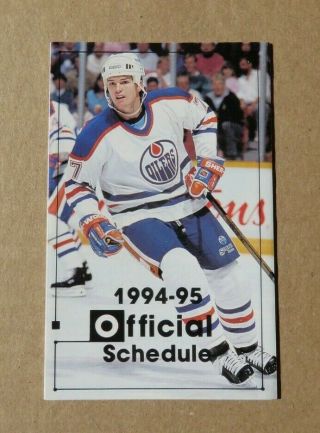 1994 - 95 Edmonton Oilers Pocket Schedule