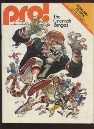Decembe 2 1979 Nfl Football Program Cincinnati Bengals At Pittsburgh Steelers Ex