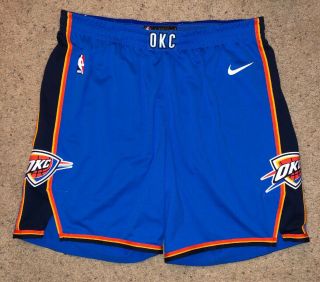 Nike Aeroswift Vapor Okc Oklahoma City Thunder Basketball Authentic Game Shorts