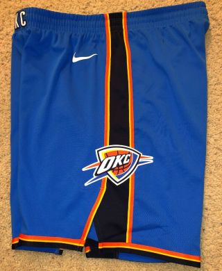 Nike AeroSwift Vapor OKC Oklahoma City Thunder Basketball Authentic Game Shorts 4