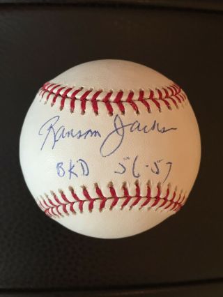 Ransom Jackson 56 - 57 Brooklyn Dodgers Inscribed Signed Auto Ml Baseball Holo