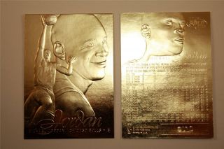 Michael Jordan 1996 - 97 Fleer Flair Showcase 23kt Gold Card Sculptured Nm - Mt