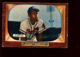 1955 Bowman Baseball Card 179 Hank Aaron 2nd Card