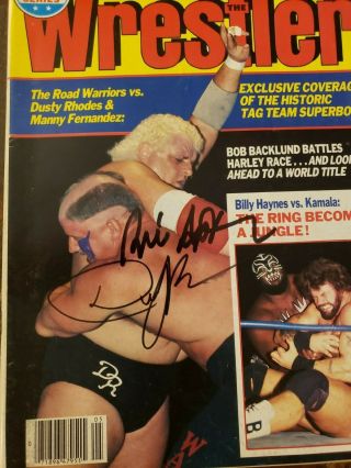 Two The Wrestler Wrestling magazines Autographed Dusty Rhodes Bill Apter 1985 4