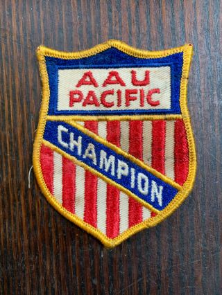 Amateur Athletic Union Aau Pacific Champion Patch,  Prob.  1970s,  Some Soiling