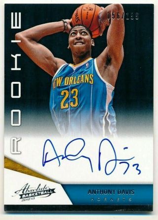 Anthony Davis 2012/13 Panini Absolute Rc Rookie On Card Auto Sp 156/199.