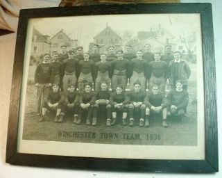 Vint 10x12 Photo 1930 Winchester Ma Town Football Team African American Player