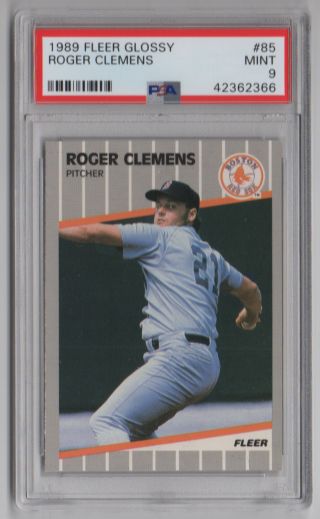 1989 Fleer Glossy 85 Roger Clemens Psa 9 Boston Red Sox (bb62)
